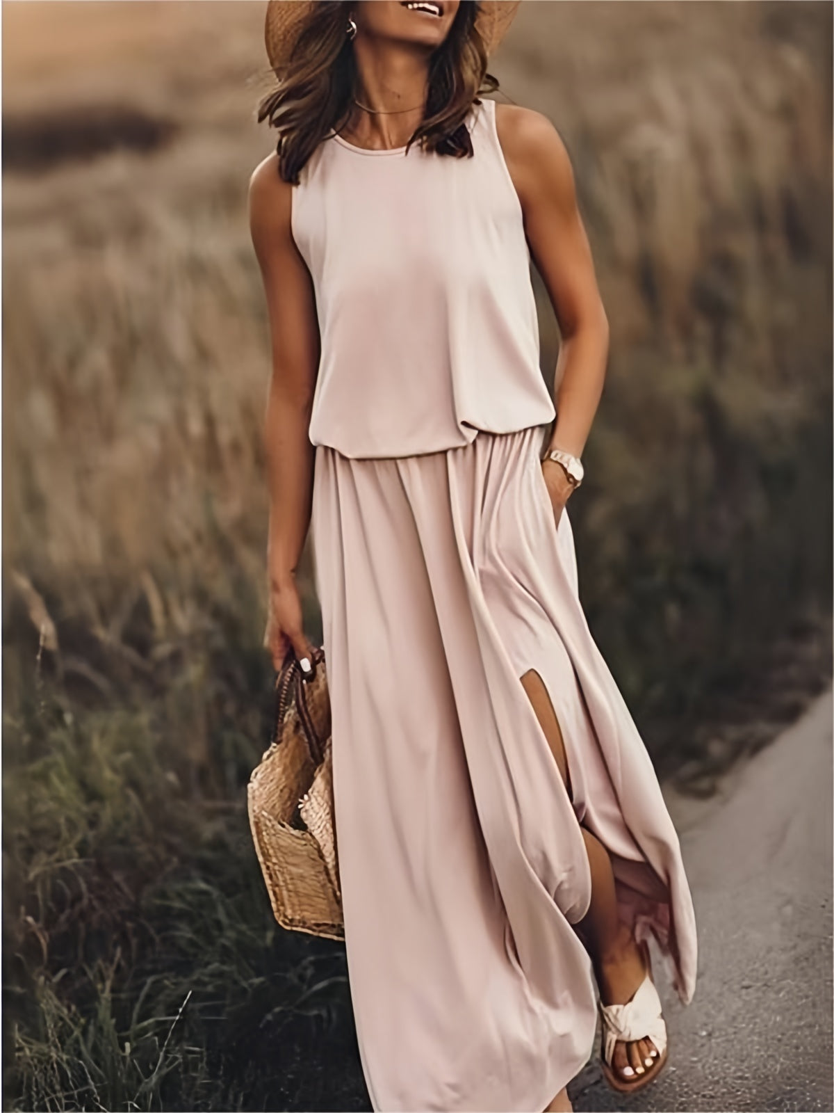 Maxi Boho Kjole i Elegant Stil Til Kvinder