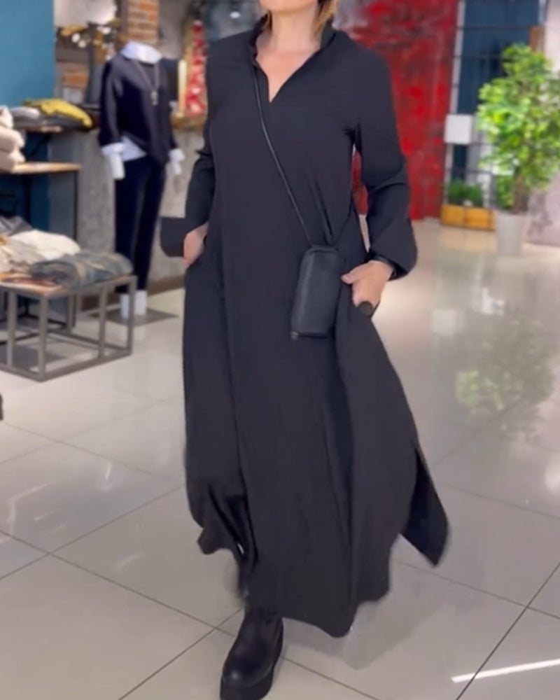 Karen | Elegant Skjortekjole med Knapper