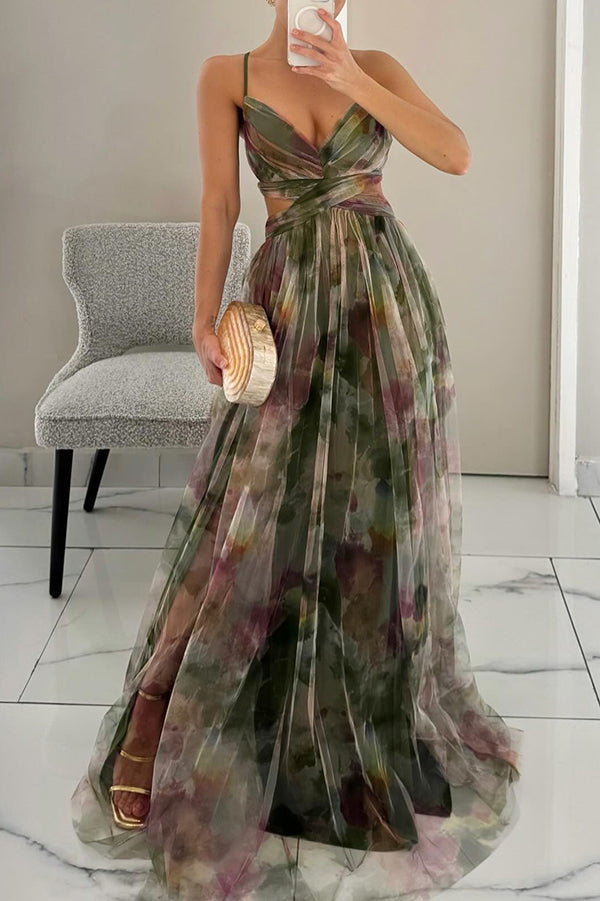 Gisele | Elegant Blomstret Maxi Kjole til Sommer