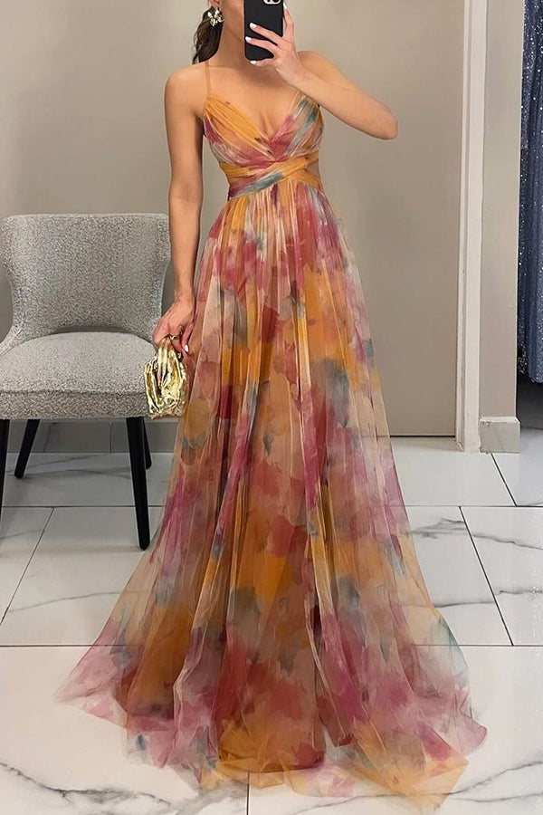 Gisele | Elegant Blomstret Maxi Kjole til Sommer