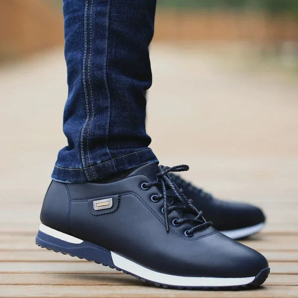 Læder sneakers med moderne design