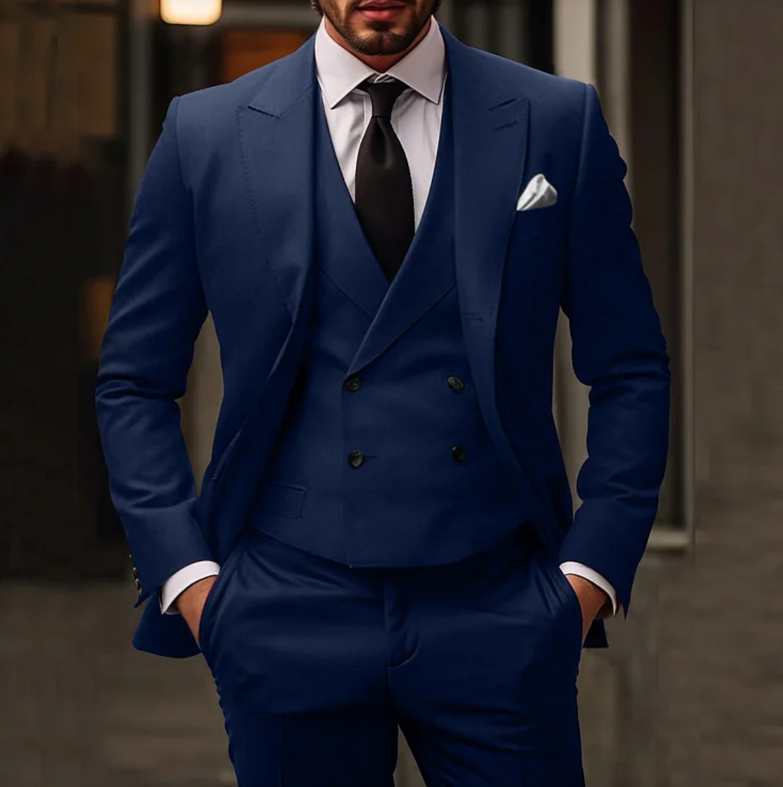 Harvey | 3-delt Herresæt med Klassisk Blazer, Vest og Bukser