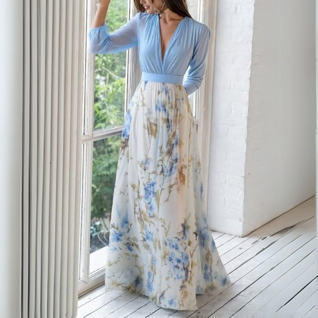 Dolores | Elegant Blomstret Maxikjole til Sommerfest