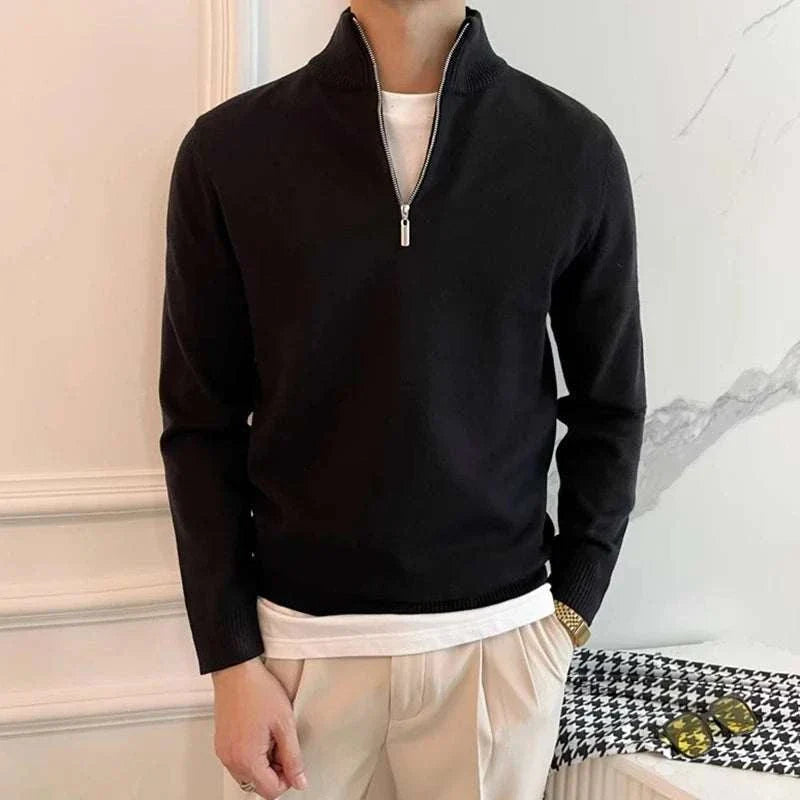 Frederik | Strik sweater med lynlås til mænd