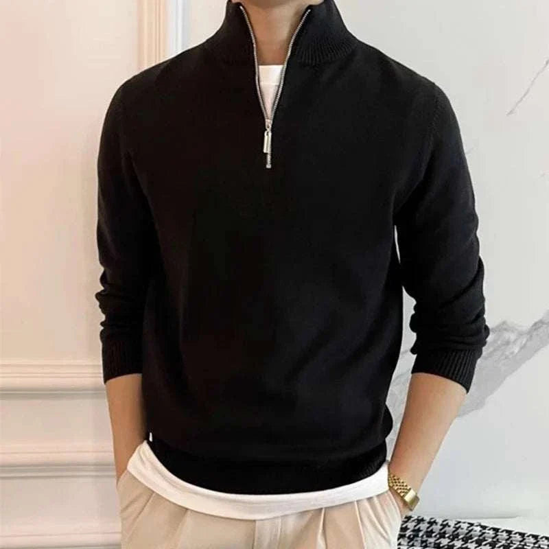 Frederik | Strik sweater med lynlås til mænd