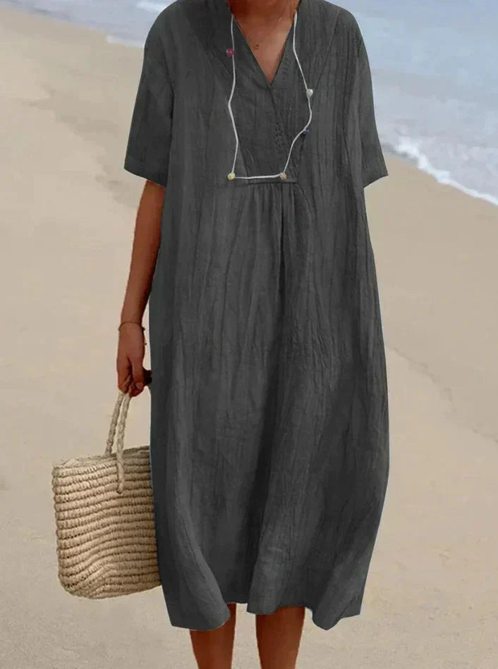 Susanne | Elegant Sommerkjole med V-Hals