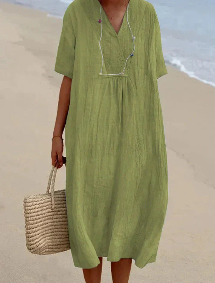 Susanne | Elegant Sommerkjole med V-Hals
