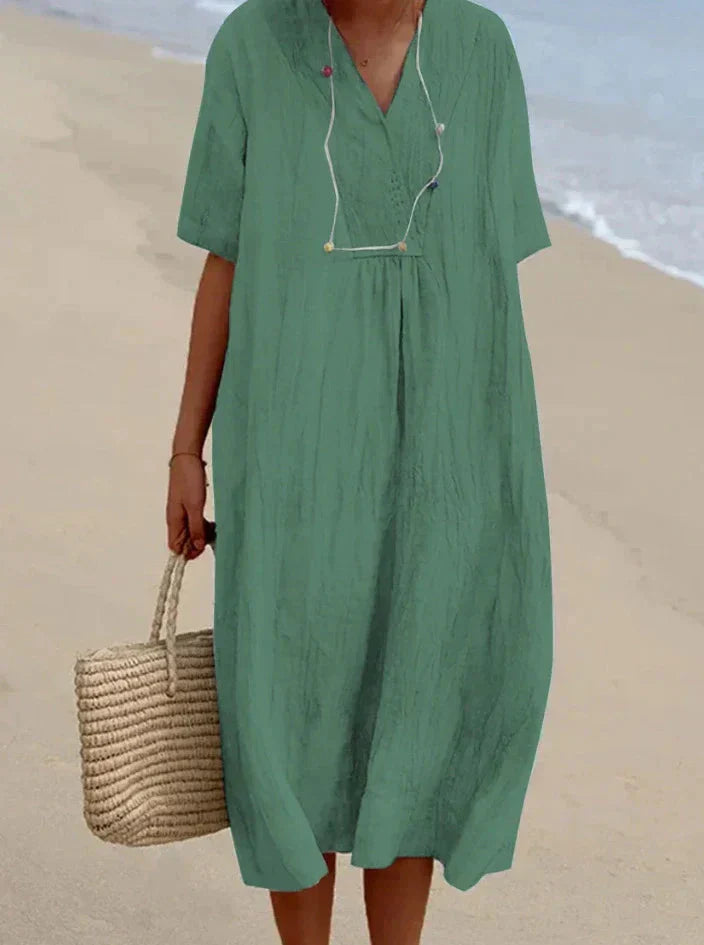 Susanne | Elegant Sommerkjole med V-Hals