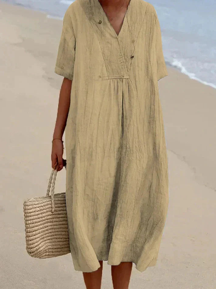 Susanne | Elegant Sommerkjole med V-Hals