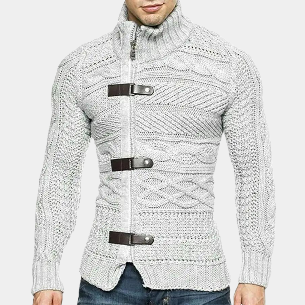 Nikolaj | Elegant cardigan med lynlås til mænd