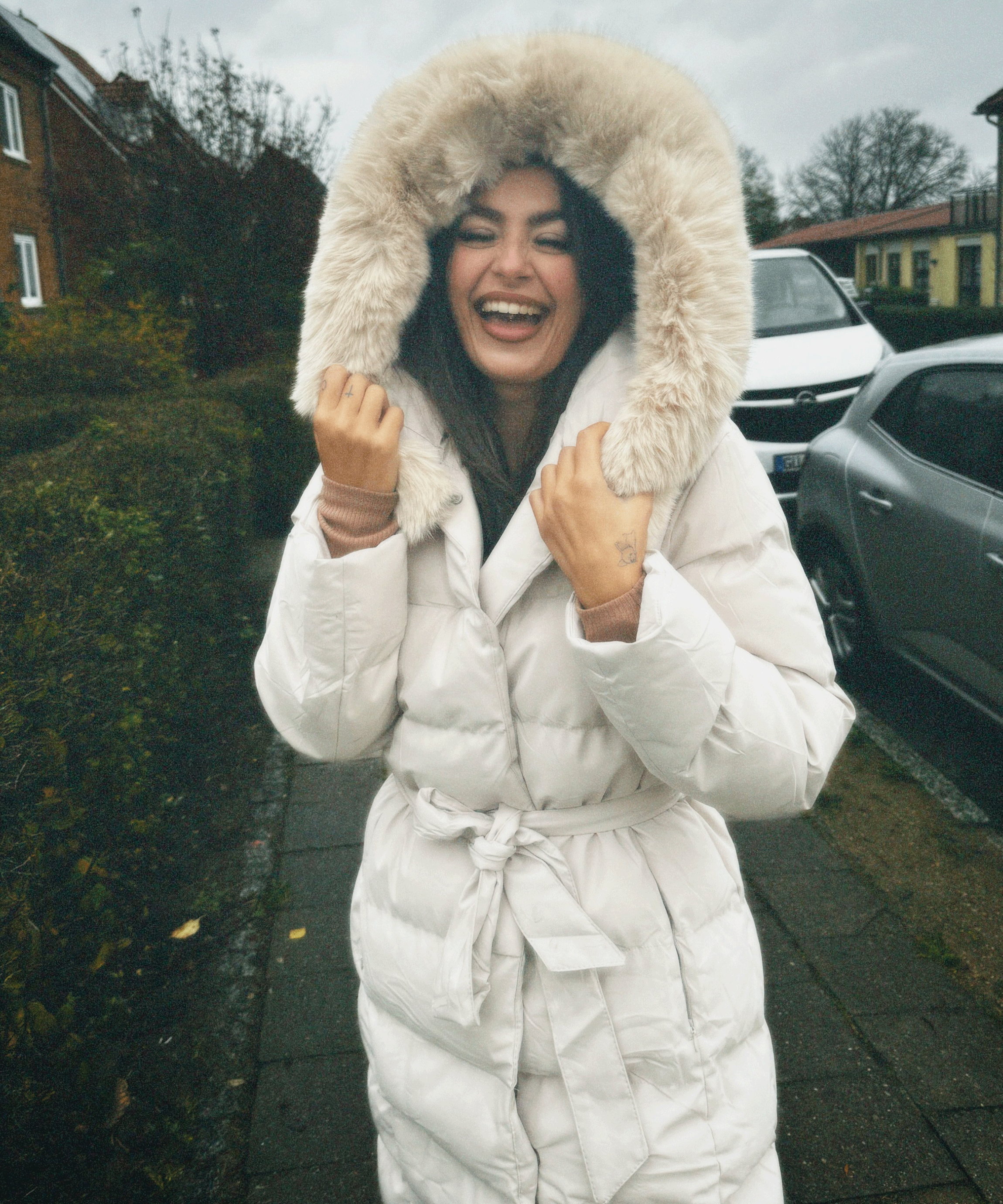 Merle | Beige Parka til Vinterbrug