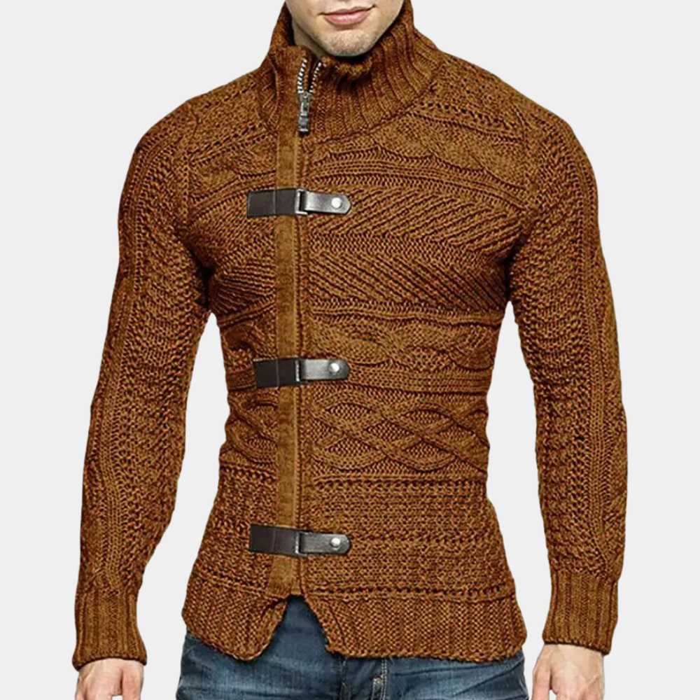 Nikolaj | Elegant cardigan med lynlås til mænd