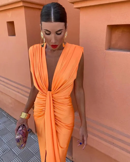 Darcy | Elegant Plisseret Maxi Kjole til Kvinder