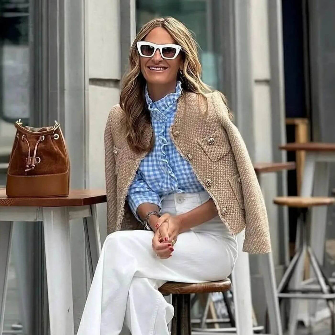 Ursula | Elegant Kort Tweedjakke Til Forår