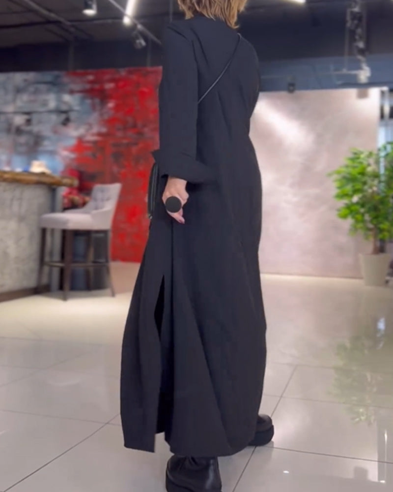 Karen | Elegant Skjortekjole med Knapper