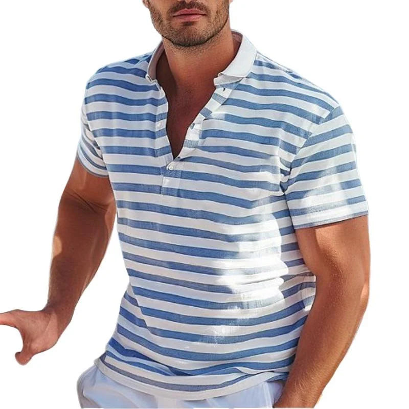 Lucas – Retro Stribet Polo Shirt til Herrer