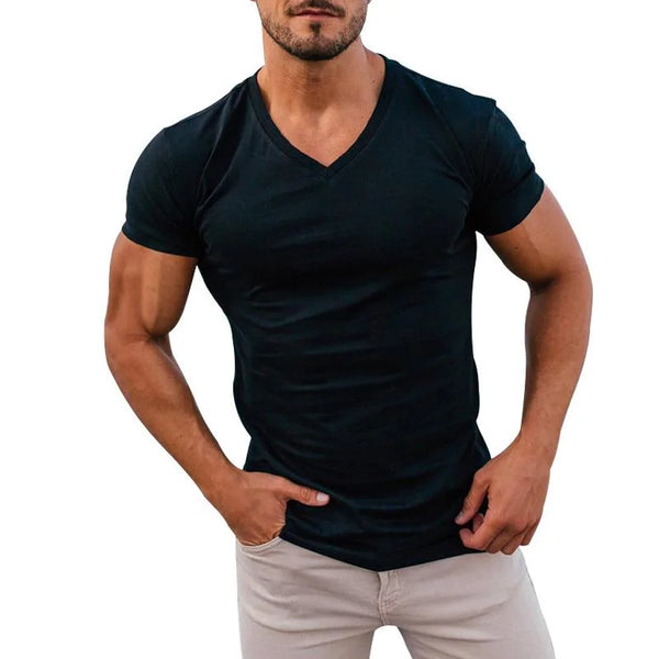 Mads - Slim-Fit V-udskåret T-shirt
