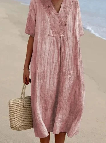 Susanne | Elegant Sommerkjole med V-Hals