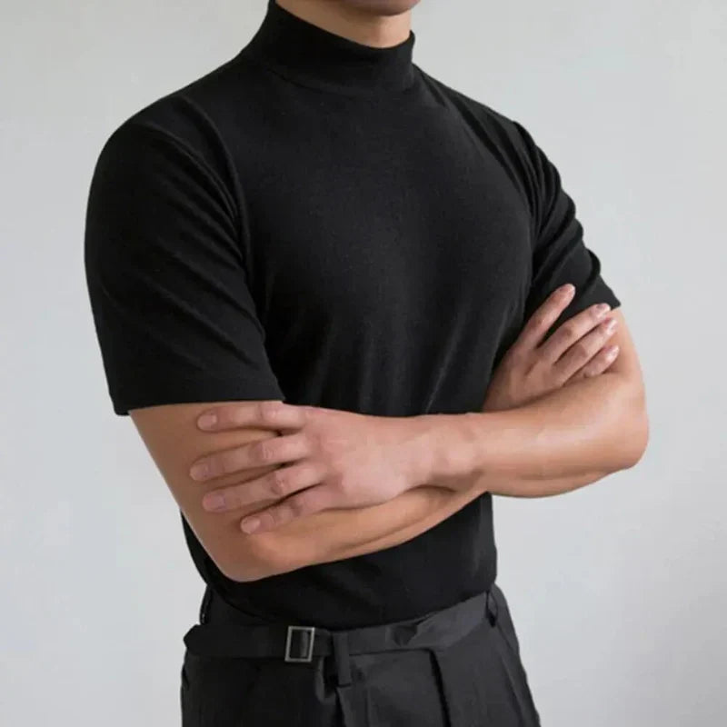 Basic T-shirt med Høj Krave