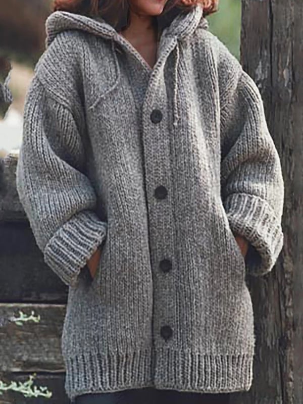 Tilde | Dame Hætte Strikcardigan for Komfort