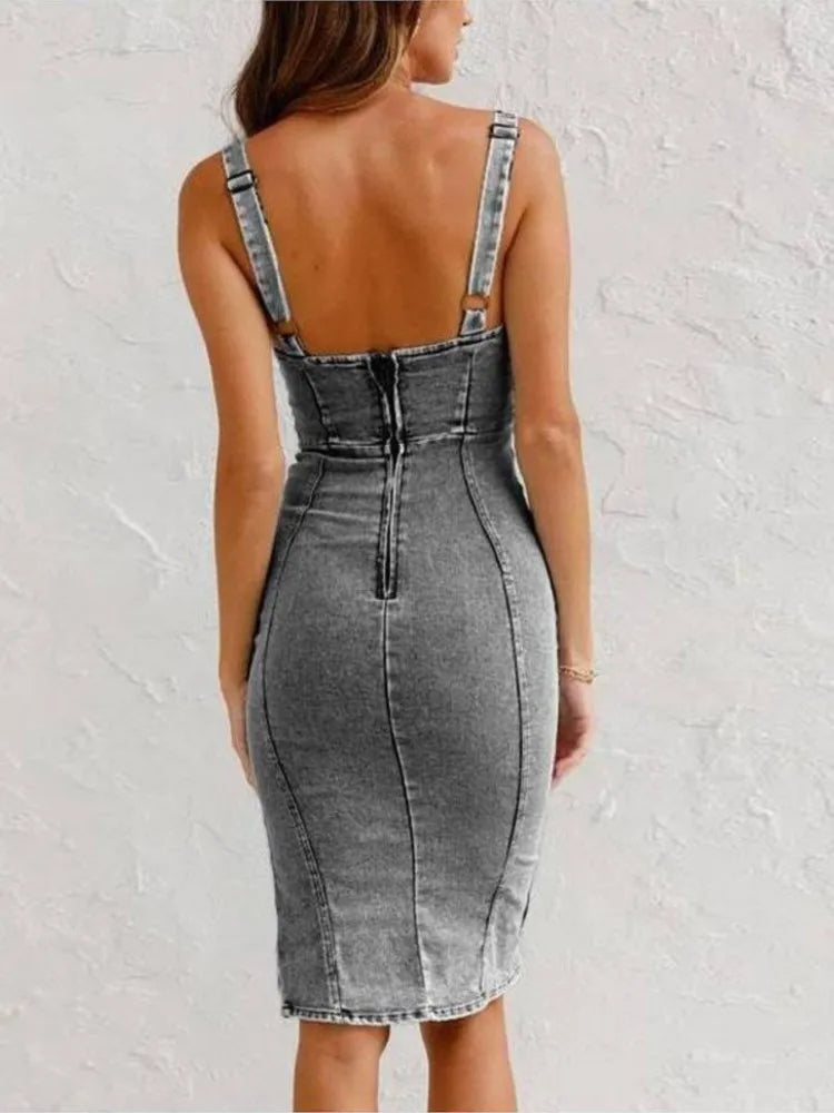 Serafina | Stilfuld Denim Bodycon Kjole