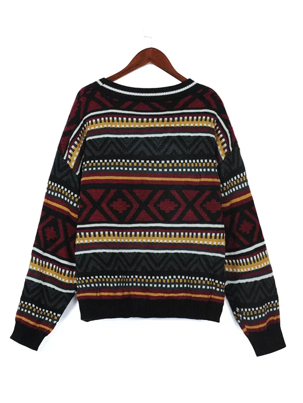 Oda | Geometrisk Mønstret Sweater til Vintermode